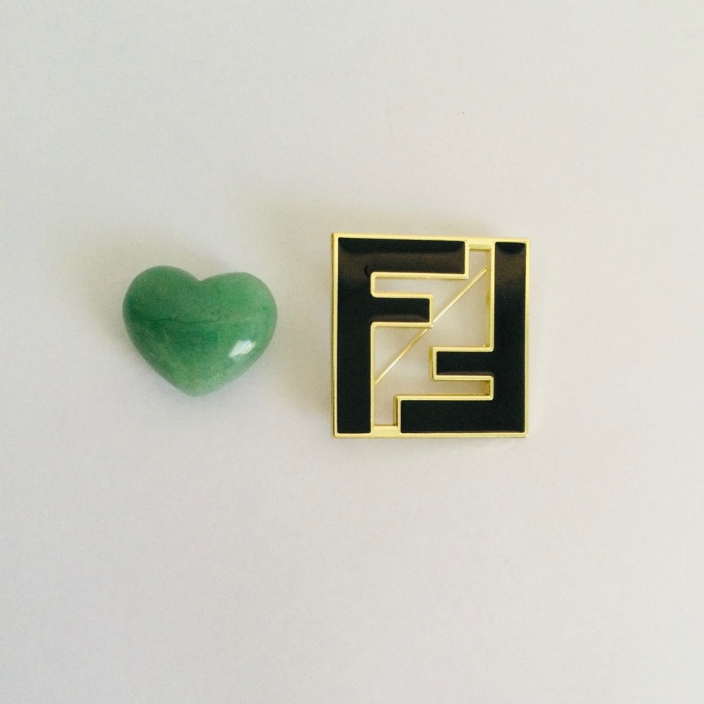 Auth Fendi FF Logo Pin Brooch 2” Great condition